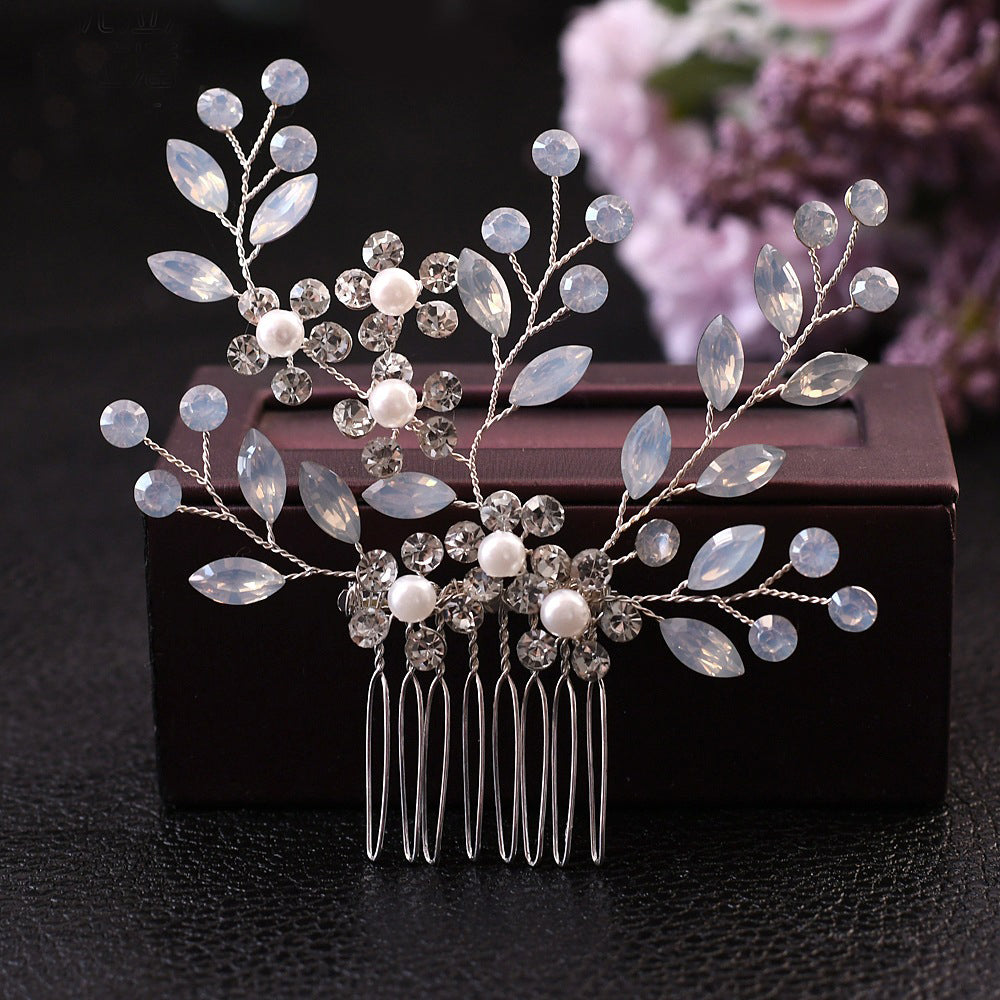 Chic opal pearls bridal comb for fashion brides