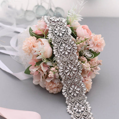 Sophisticated crystals pearls bridal sash