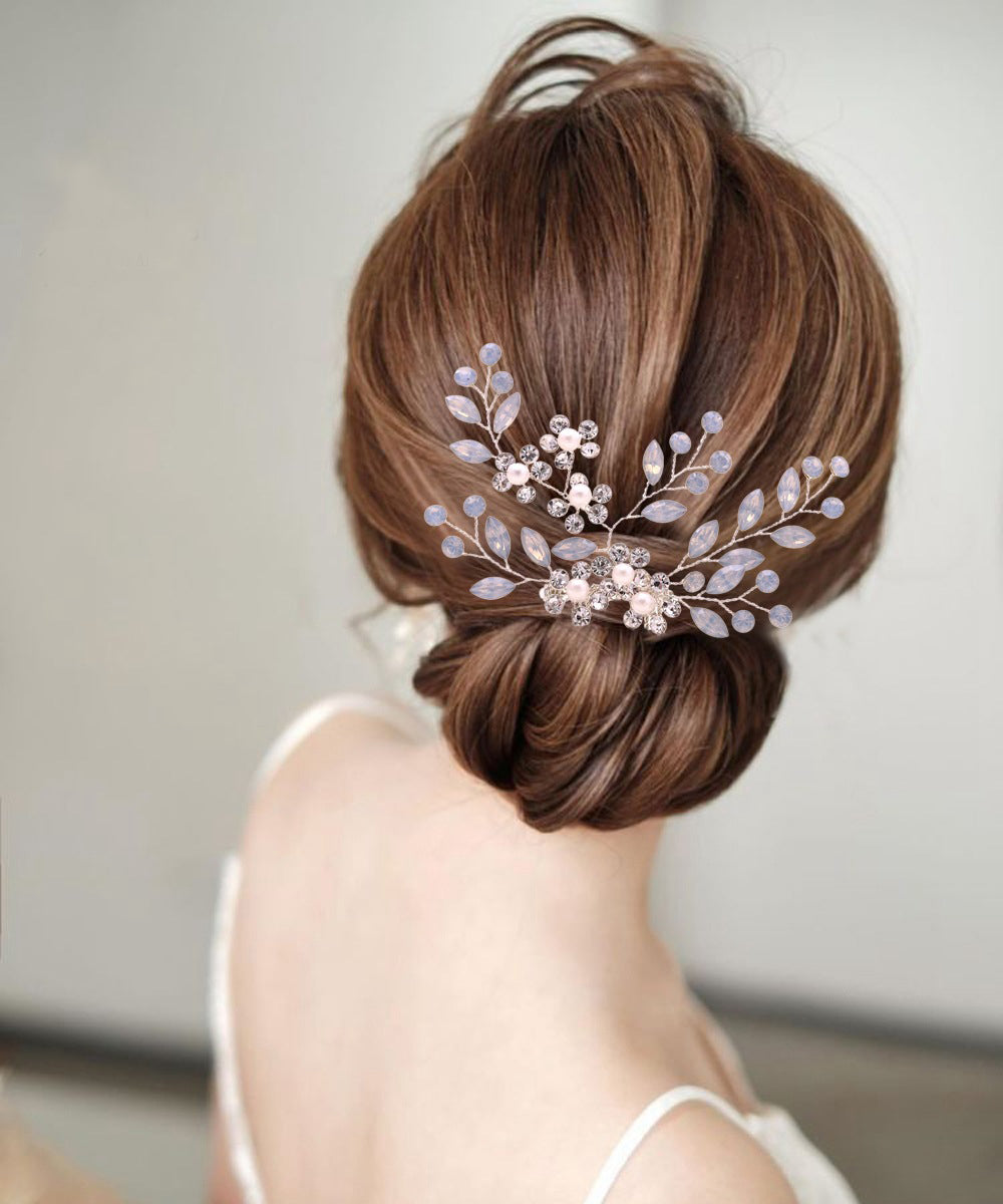 Chic opal pearls bridal comb for fashion brides