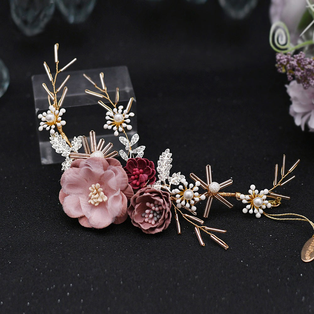 Flower headband bridal tiaras earring