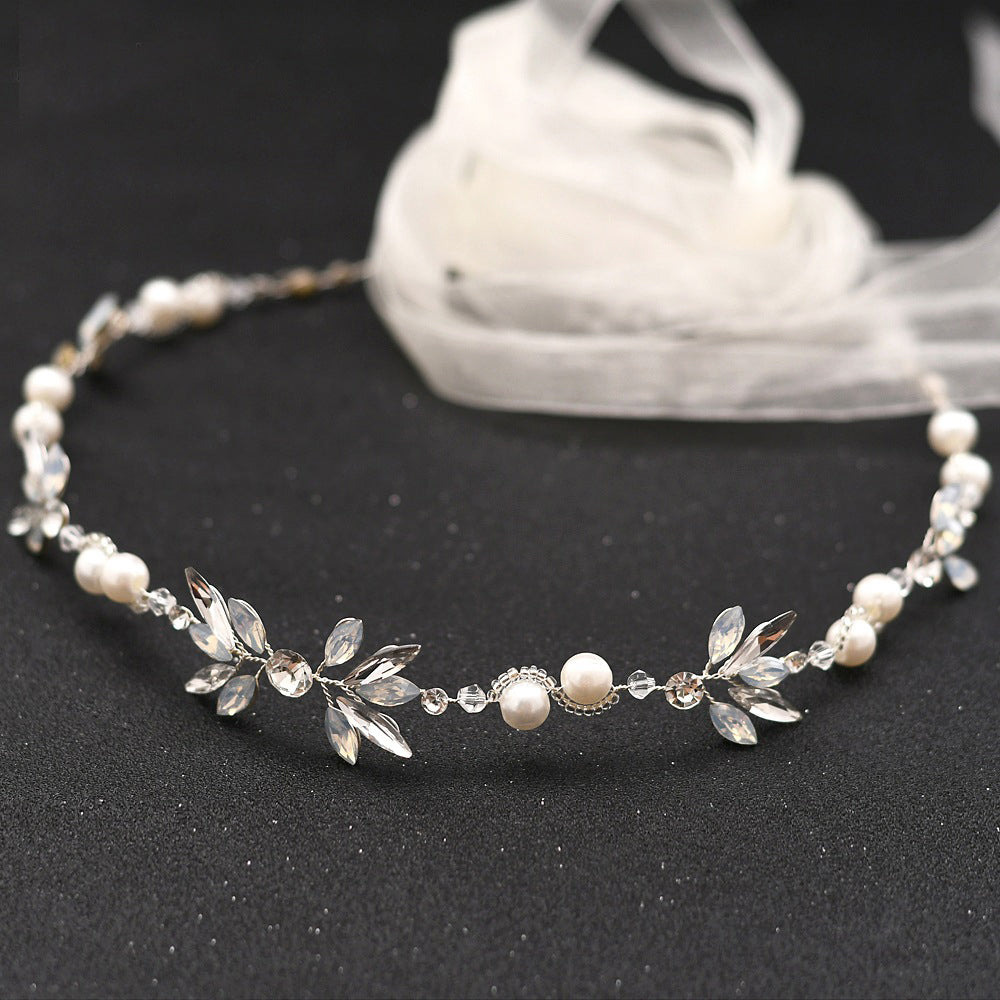 Crystal And Pearl Bridal Headband and Belt