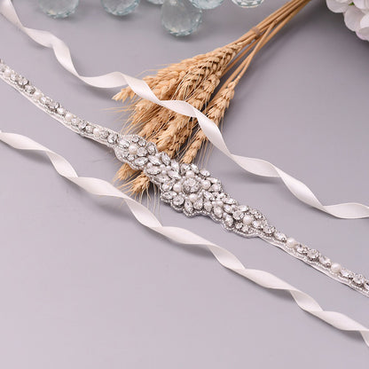 Silver beaded belts for formal dresses belt MakerryBridal Silver beaded belts for formal dresses belt MakerryBridal