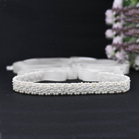 High-end pearls bridal sash