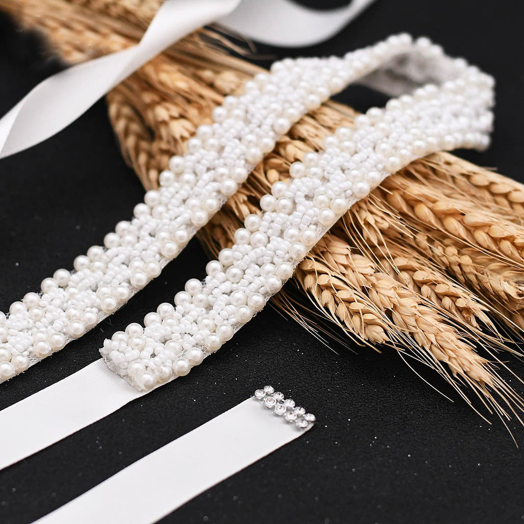 High-end pearls bridal sash