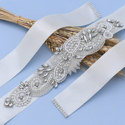 Beautiful Beading Rhinestones Wedding Sash