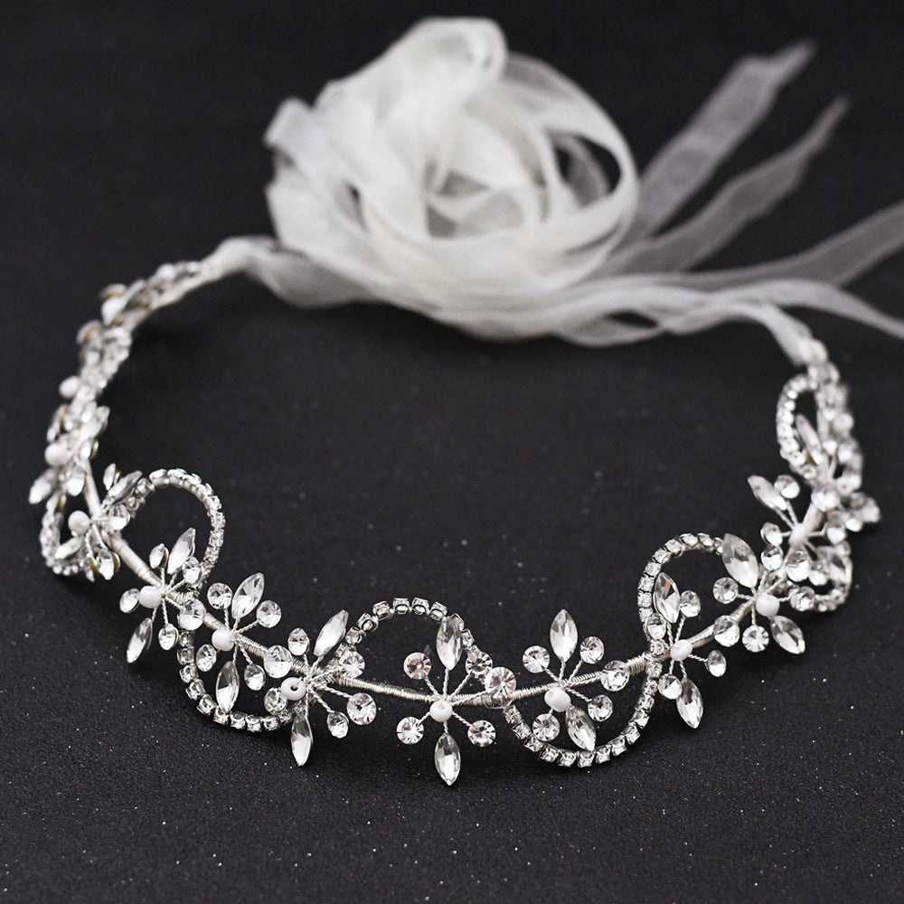 Glamorous axial symmetrical rhinestones headband