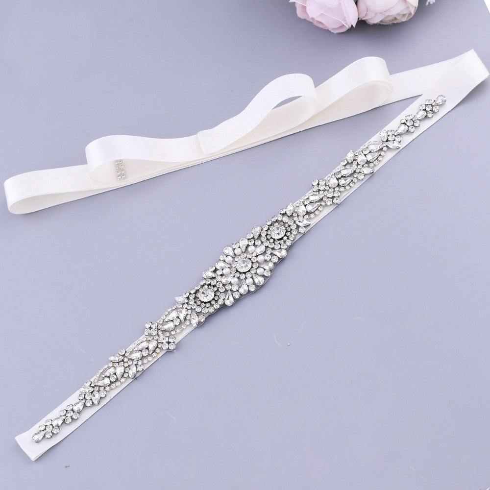 Beaded bridal sash crystal wedding belt sash