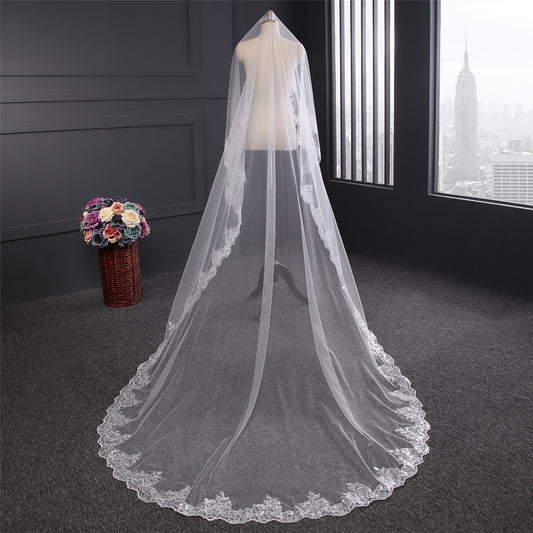 wholesale in stock sequin lace wedding veil