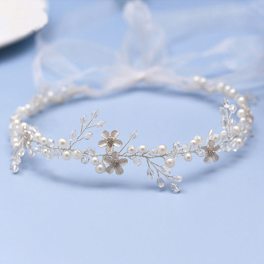 New trendy crystal rhinestone tiara floral bride headband