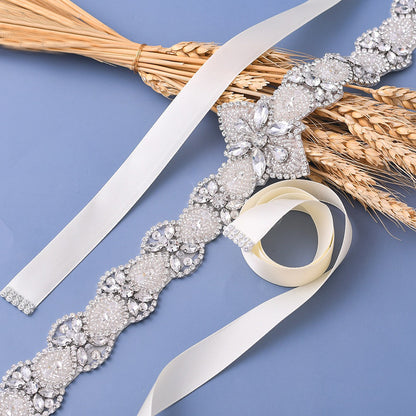 Sparkling Beaded Crystals Bridal Sash