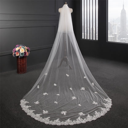 Wholesale Long Trailing Lace Wedding Veil