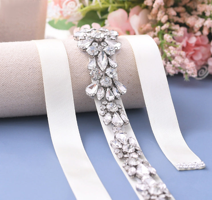 Ornate Rhinestones Beaded Bridal Sash