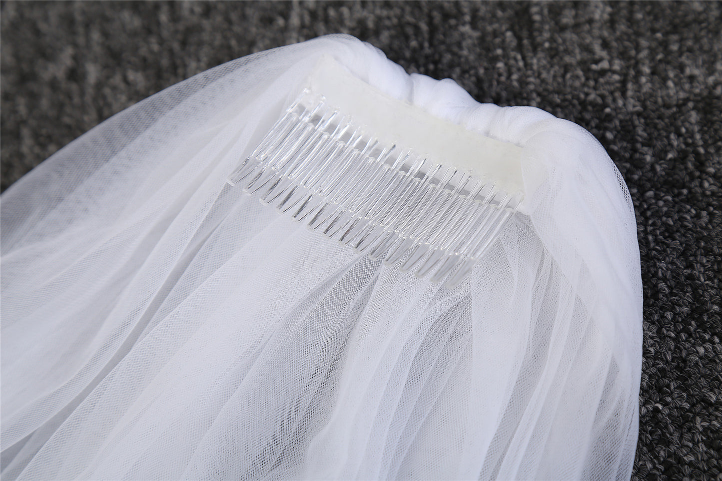 Simple soft tulle cathedral veil