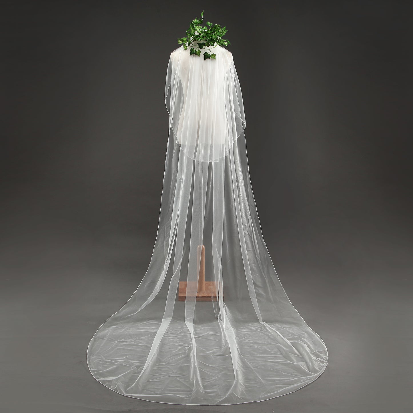 Two tier chapel length bridal veil