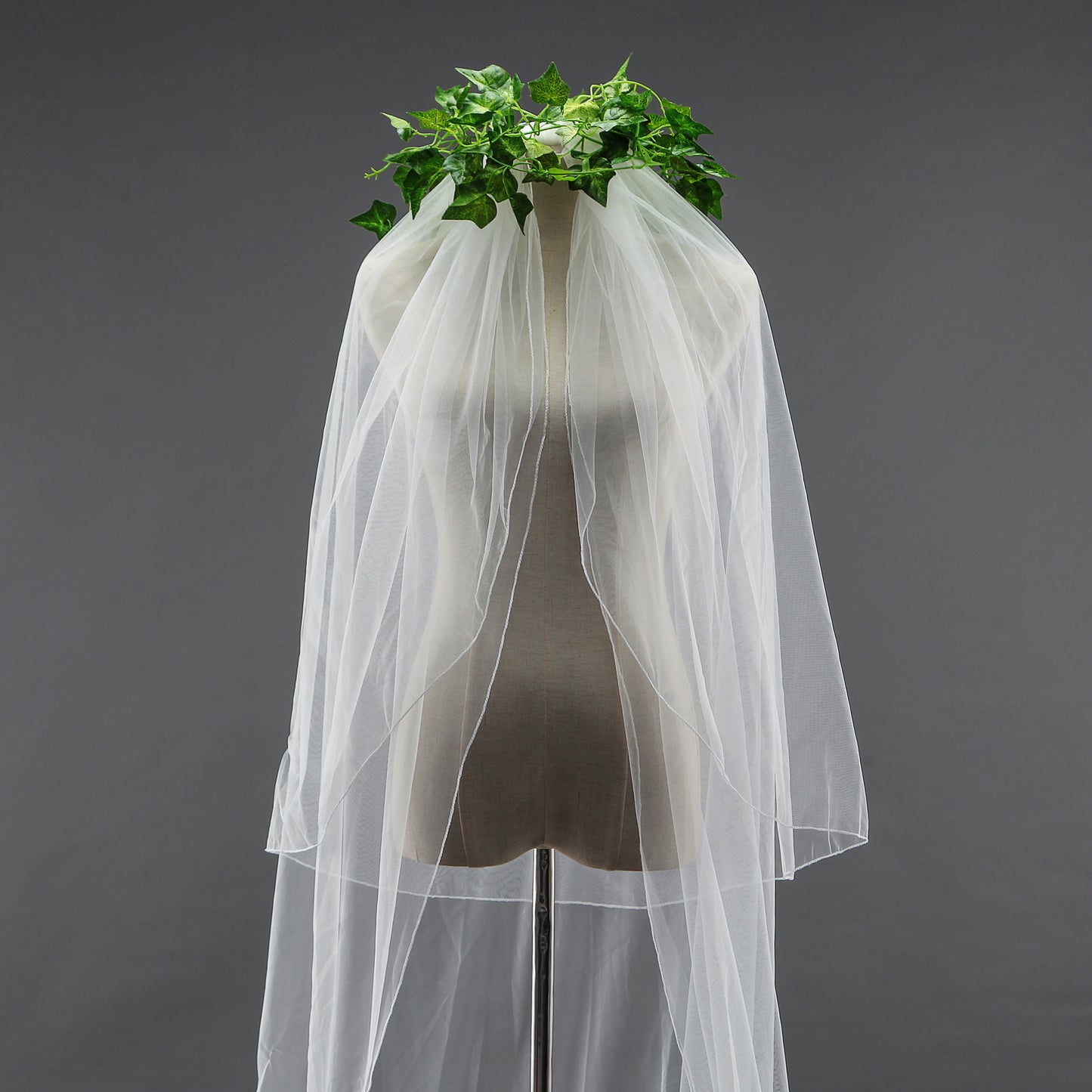 Two tier chapel length bridal veil