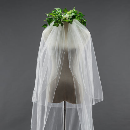 Two tier chapel length bridal veil