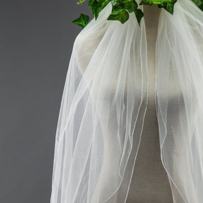 Two tier chapel length bridal veil