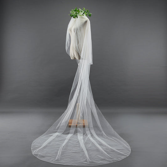 Chapel length veil two tier wedding veil