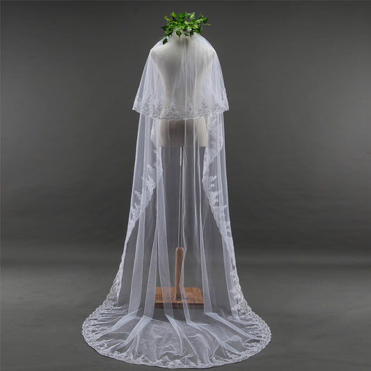 Wholesale lace trim bridal veil