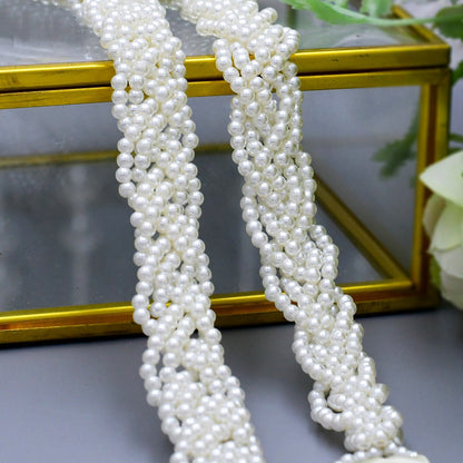 Delicate pearls satin bridal sash