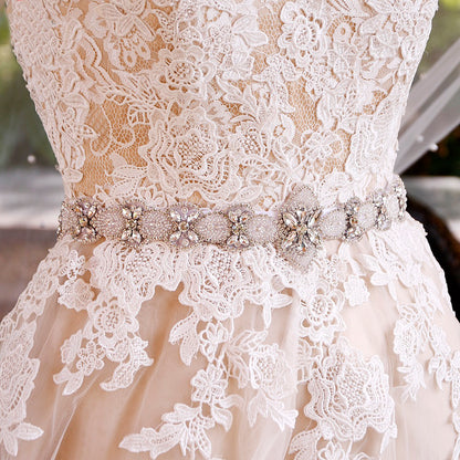 Sparkling Beaded Crystals Bridal Sash