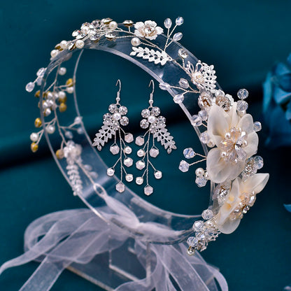 Rhinestone crystal pearl wedding hair tiara for brides