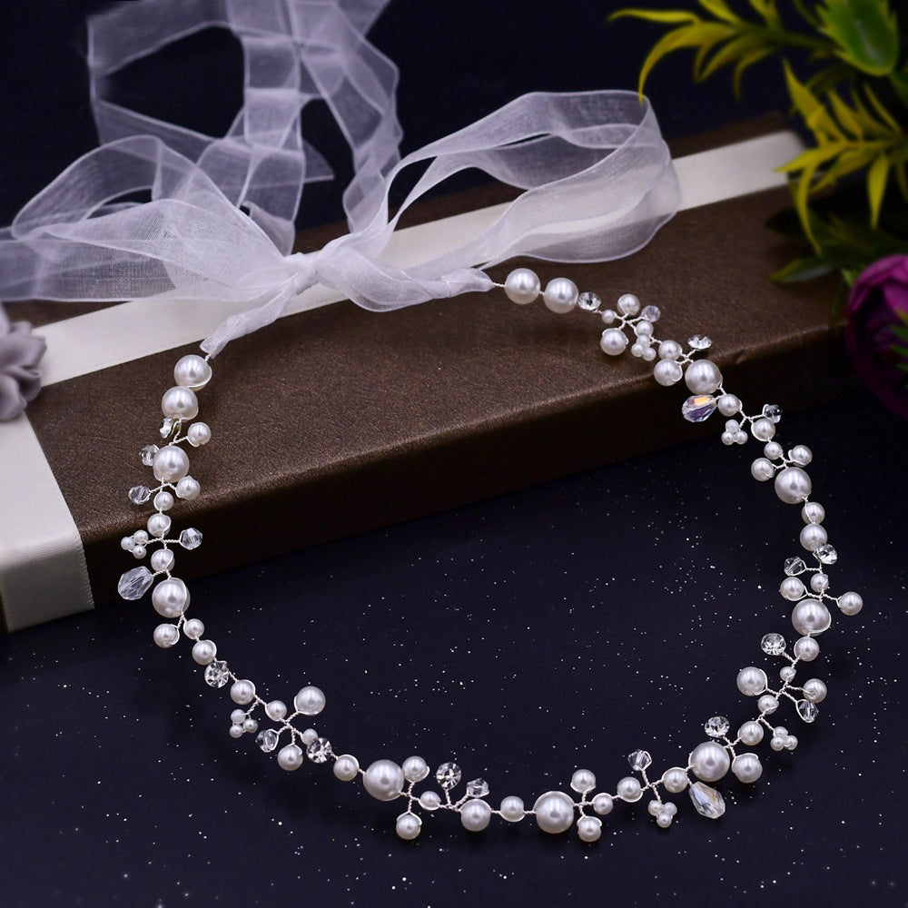 Dreamlike pearls rhinestones bridal headband