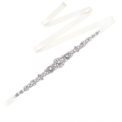 Beaded bridal sash crystal wedding belt sash