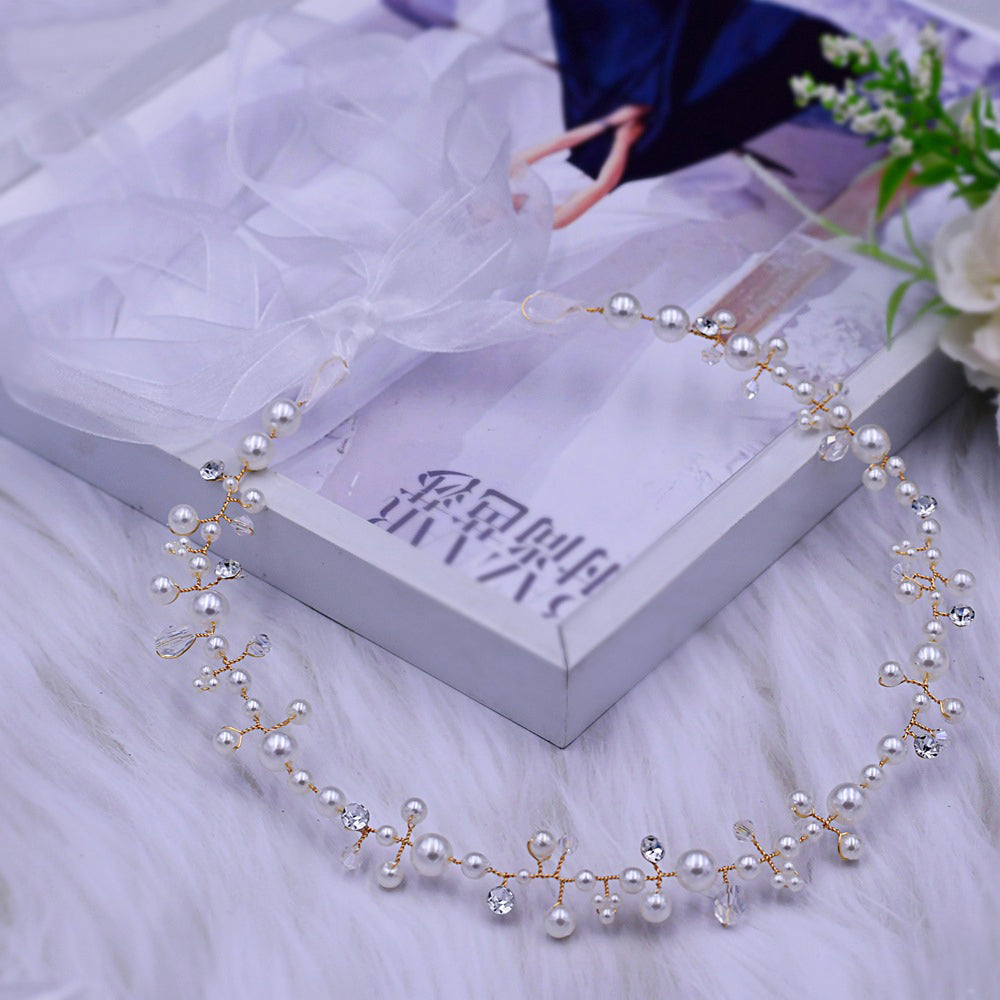 Dreamlike pearls rhinestones bridal headband