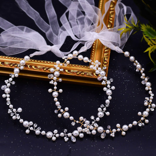 Dreamlike pearls rhinestones bridal headband