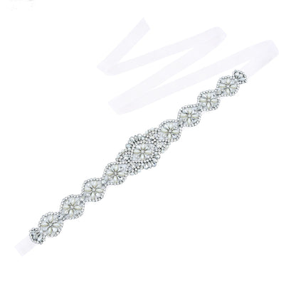 Luxurious crystals pearls bridal sash