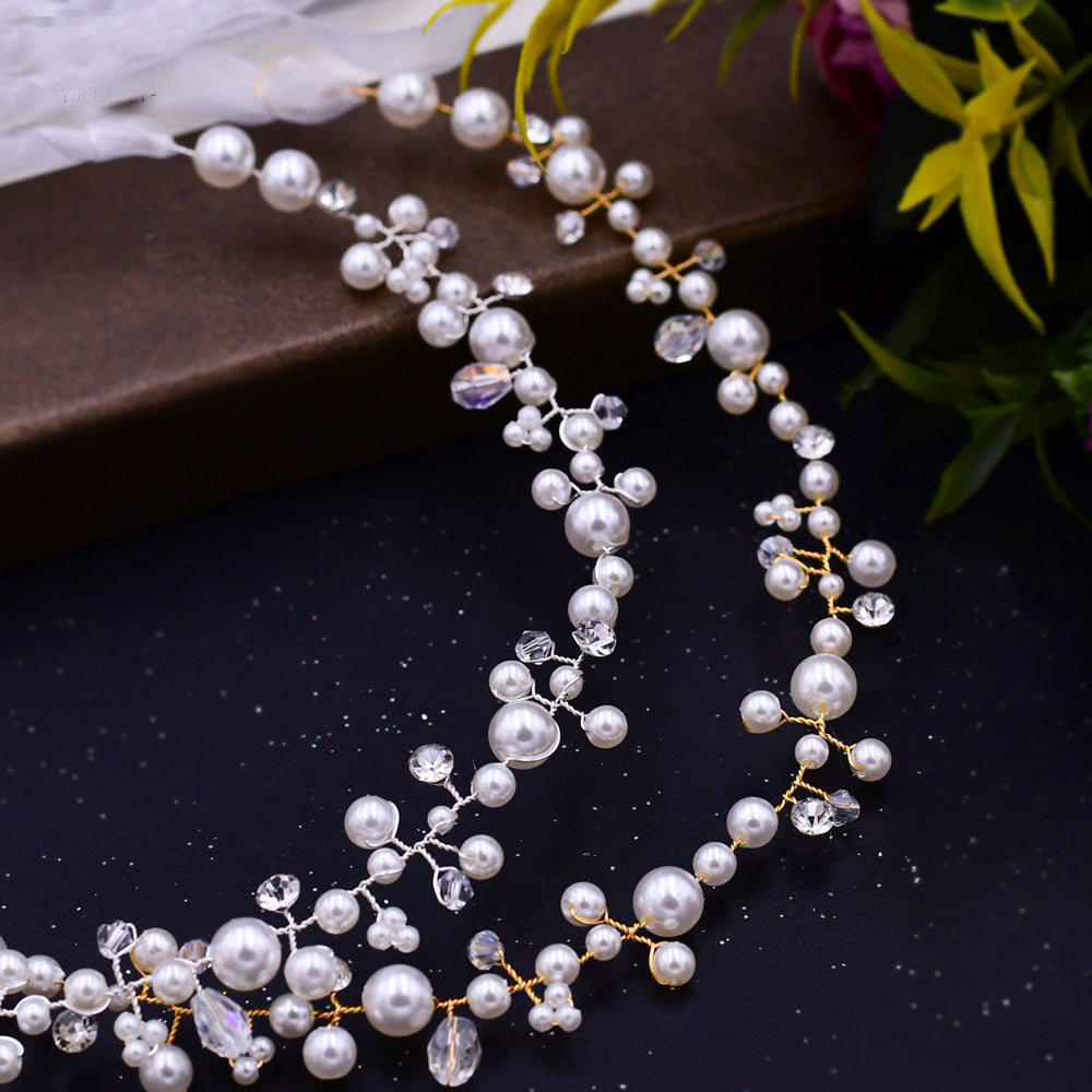 Dreamlike pearls rhinestones bridal headband