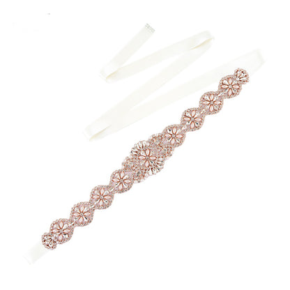 Luxurious crystals pearls bridal sash