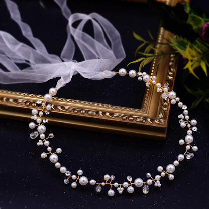 Dreamlike pearls rhinestones bridal headband