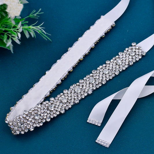 Handmade rhinestone crystal bridal sash
